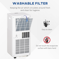 HOMCOM 9000BTU Portable Air Conditioner 4-in-1 Dehumidify Cooling LED Timer Remote