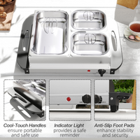HOMCOM 6L Electric Food Warmer Buffet Server 70–95°C with Lids, Trays