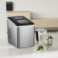 HOMCOM Portable Countertop Ice Maker Machine, Black, 9 Bullet Ice in 8 Min