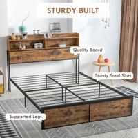 HOMCOM King Bed Frame 5.2FT with Storage Headboard & Under Bed Storage