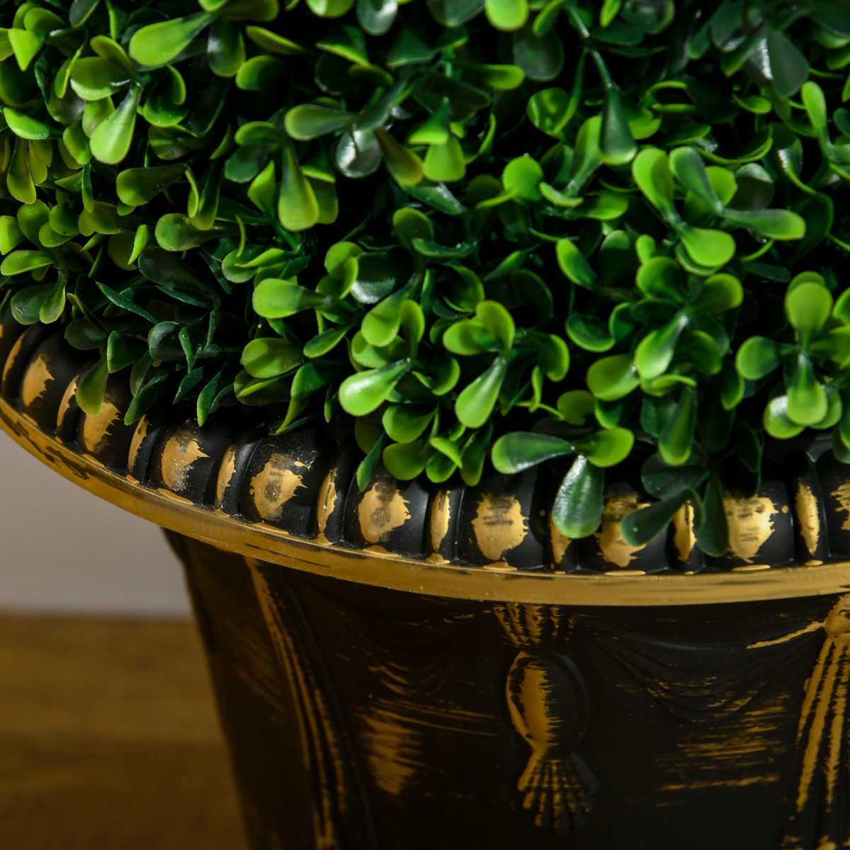 HOMCOM Set of 2 Artificial Boxwood Topiary Spiral Trees in Pots, 90cm