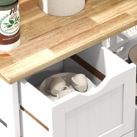 HOMCOM Rolling Kitchen Island Cart, Bar Serving Cart, Compact Trolley White