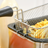 HOMCOM 3L Deep Fat Fryer 2000W Adjustable Thermostat 60min Timer Glass Lid