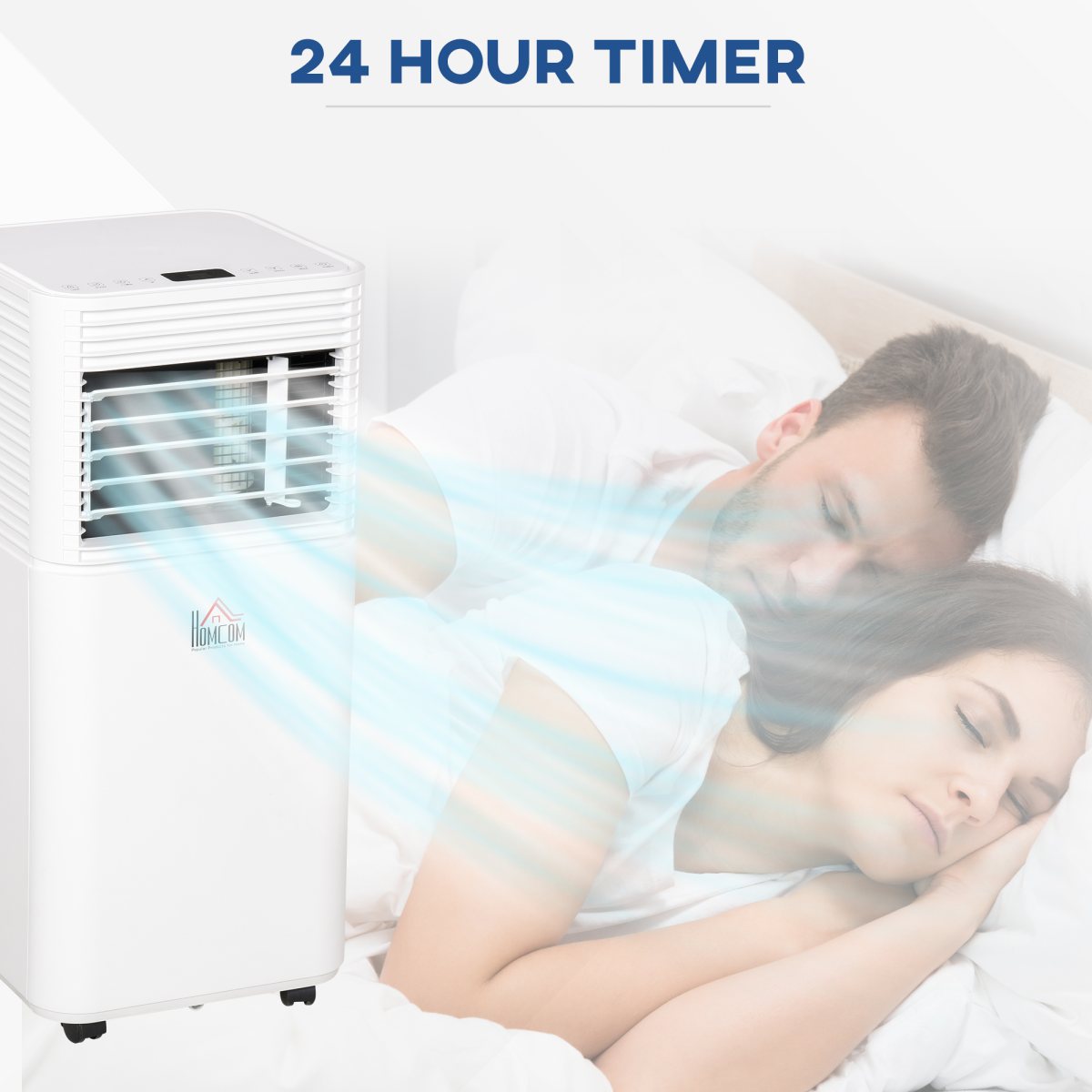 HOMCOM 9000BTU Portable Air Conditioner 4-in-1 Dehumidify Cooling LED Timer Remote