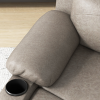 HOMCOM Faux Leather Recliner Armchair with Cup Holders, 135° Manual UK, 150kg