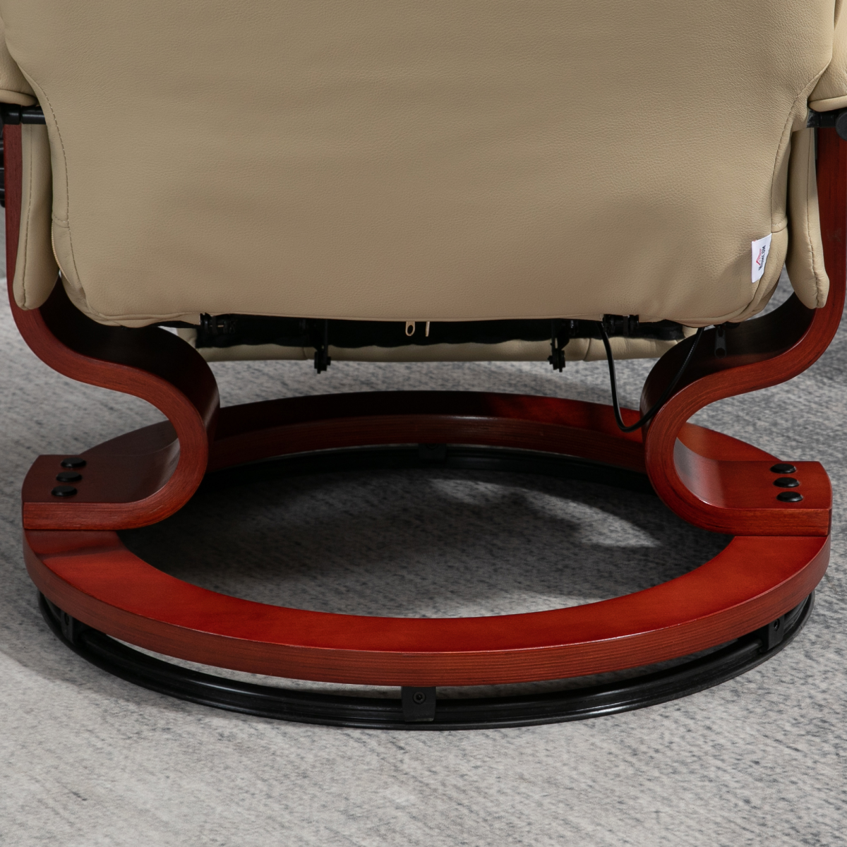 HOMCOM Ergonomic Recliner Office Chair PU Leather Lounger 145° Cream 120kg