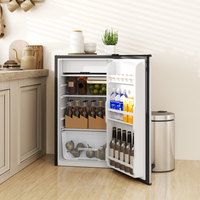 HOMCOM 91L Freestanding Under-Counter Mini Fridge w/ Salad Drawer, Silver