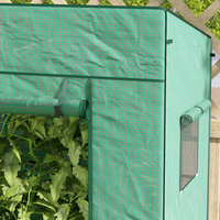 Outsunny Walk-in Garden Green House with Large Roll-up Door and 2 Mesh Windows
