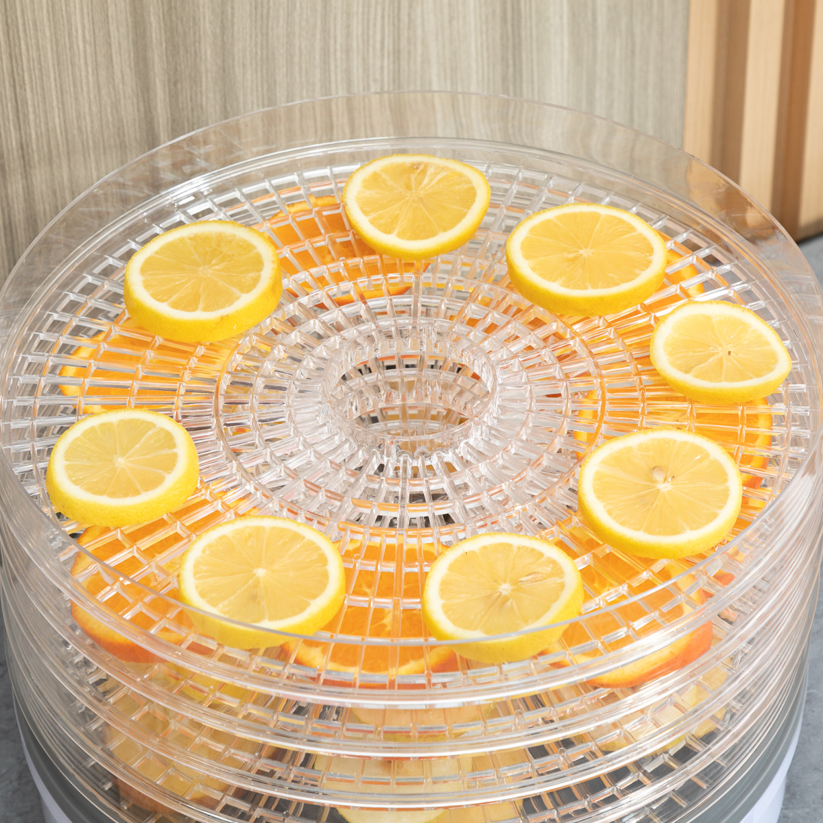 5 Tier Food Dehydrator 245W Stainless Steel Dryer Timer LCD 35-70°C White