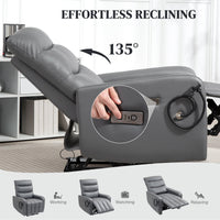 HOMCOM Electric Recliner Chair with Phone Holder, USB Charge Port, Grey