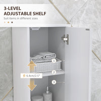 HOMCOM Slim Bathroom Storage Unit, Bathroom Cabinet with Doors, White