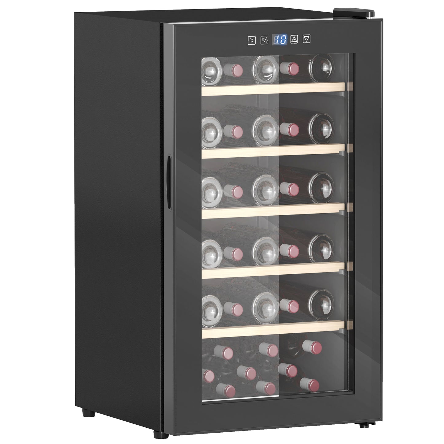 HOMCOM 41-Bottle Freestanding Wine Cooler Fridge with UV-Glass Door, Black