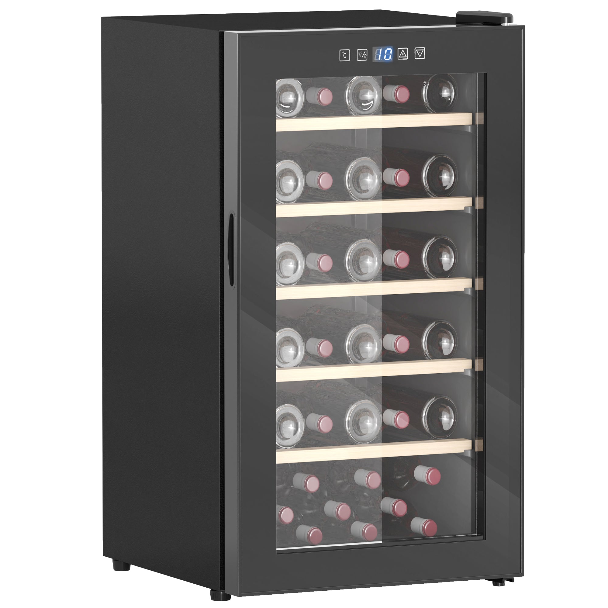 HOMCOM 41-Bottle Freestanding Wine Cooler Fridge with UV-Glass Door, Black