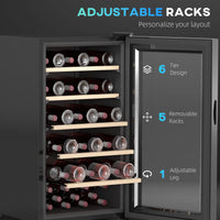 HOMCOM 41-Bottle Freestanding Wine Cooler Fridge with UV-Glass Door, Black