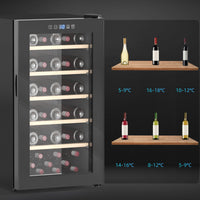 HOMCOM 41-Bottle Freestanding Wine Cooler Fridge with UV-Glass Door, Black