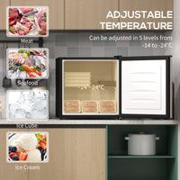HOMCOM 35L Tabletop Freezer, Adjustable -24 to -14°C, Reversible Door, Silver