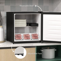HOMCOM 35L Tabletop Freezer, Adjustable -24 to -14°C, Reversible Door, Silver