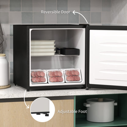 HOMCOM 35L Tabletop Freezer, Adjustable -24 to -14°C, Reversible Door, Silver