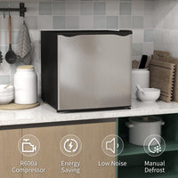 HOMCOM 35L Tabletop Freezer, Adjustable -24 to -14°C, Reversible Door, Silver