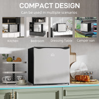 HOMCOM 46L Mini Fridge Countertop Chiller Box 0-8℃ Adjustable Temp Silver