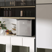 HOMCOM 46L Mini Fridge Countertop Chiller Box 0-8℃ Adjustable Temp Silver