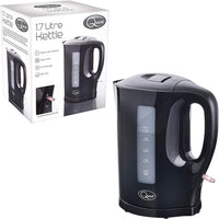 Quest 1.7L Jug Kettle Black 35109 - Fast Boil Home Kitchen Electric Kettle