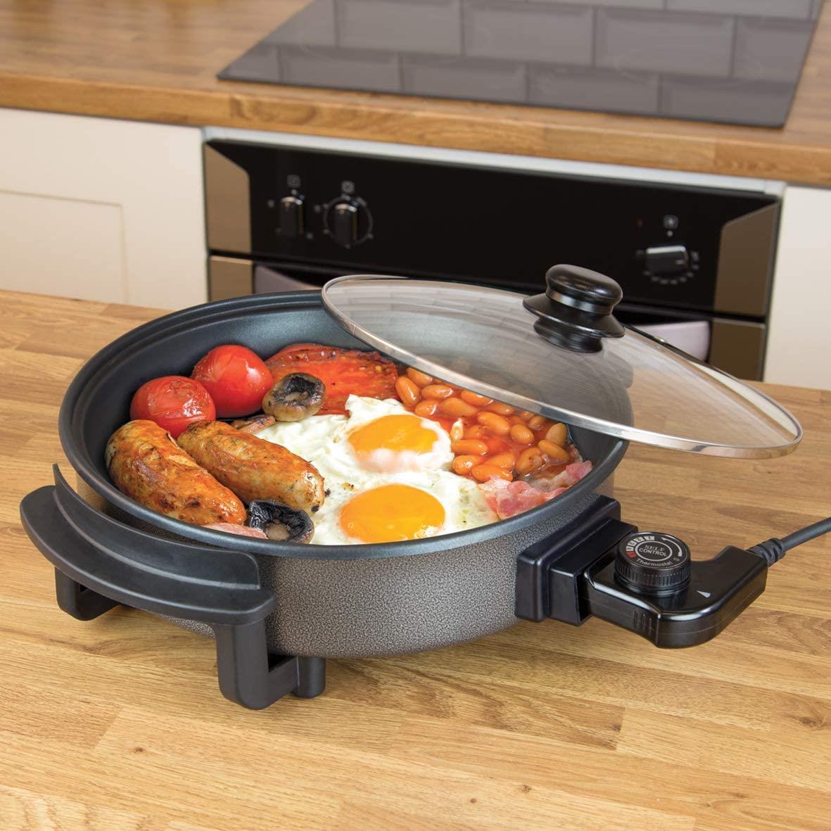 Quest 30cm Multi-Function Electric Cooker Pan with Lid 1500W (35410)