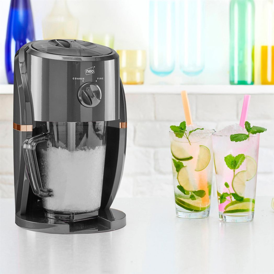 Neo Grey & Copper Ice Crusher Slush Machine with Slush Cup UK Home Bar