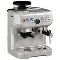 HOMCOM Espresso Machine with Bean Grinder & Steam Wand, 15 Bar, Silver