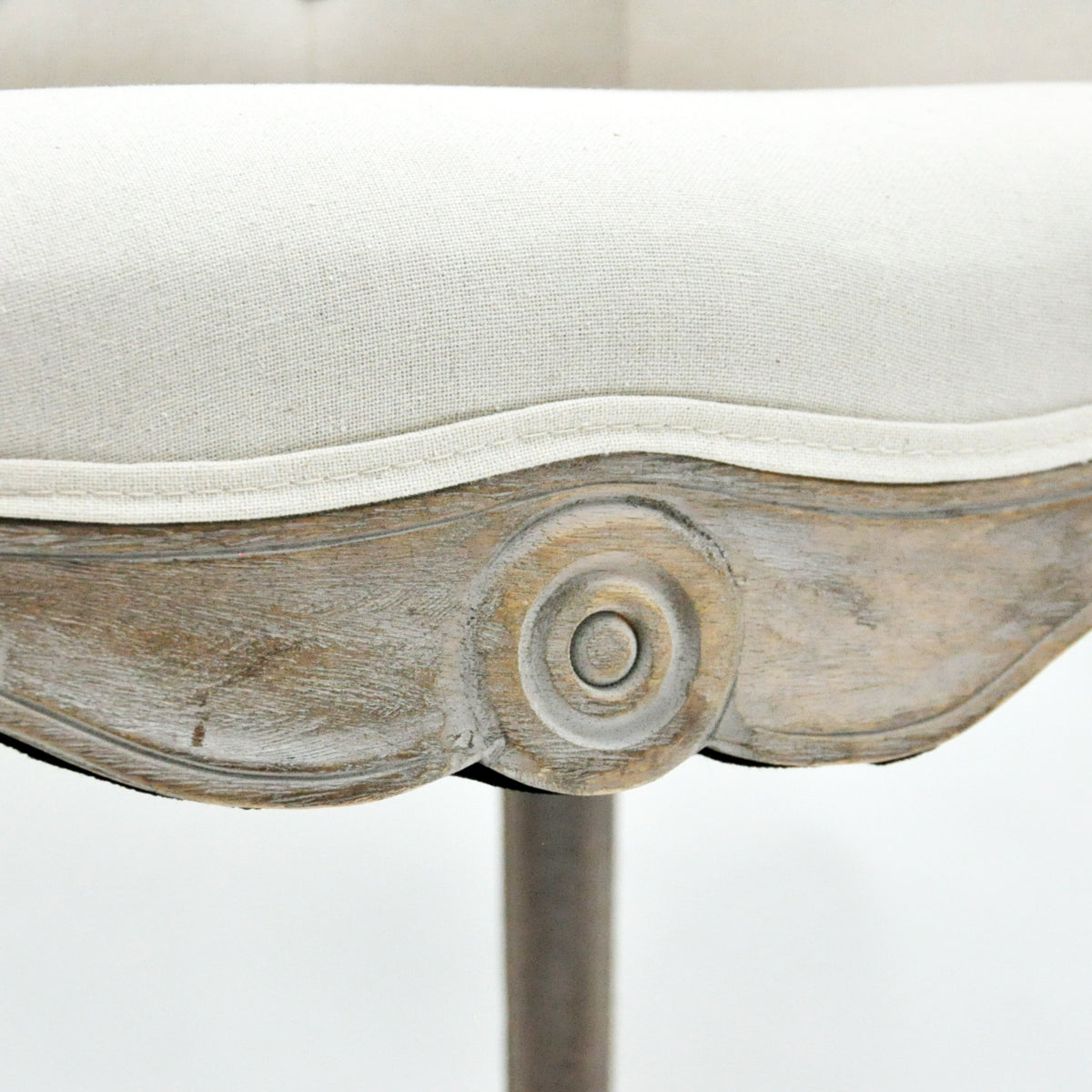 Palm Leaf or Cream Linen Tub Chair – Modern Accent Armchair with Beech Wood Frame, Mid-Century Barrel Design, Comfortable & Stylish Seating for Living Room, Office, or Hallway Décor (Cream)