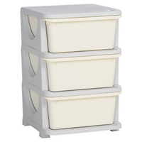 HOMCOM Kids Storage Unit w/ Three Drawers Three-Tier Chest Vertical Dresser