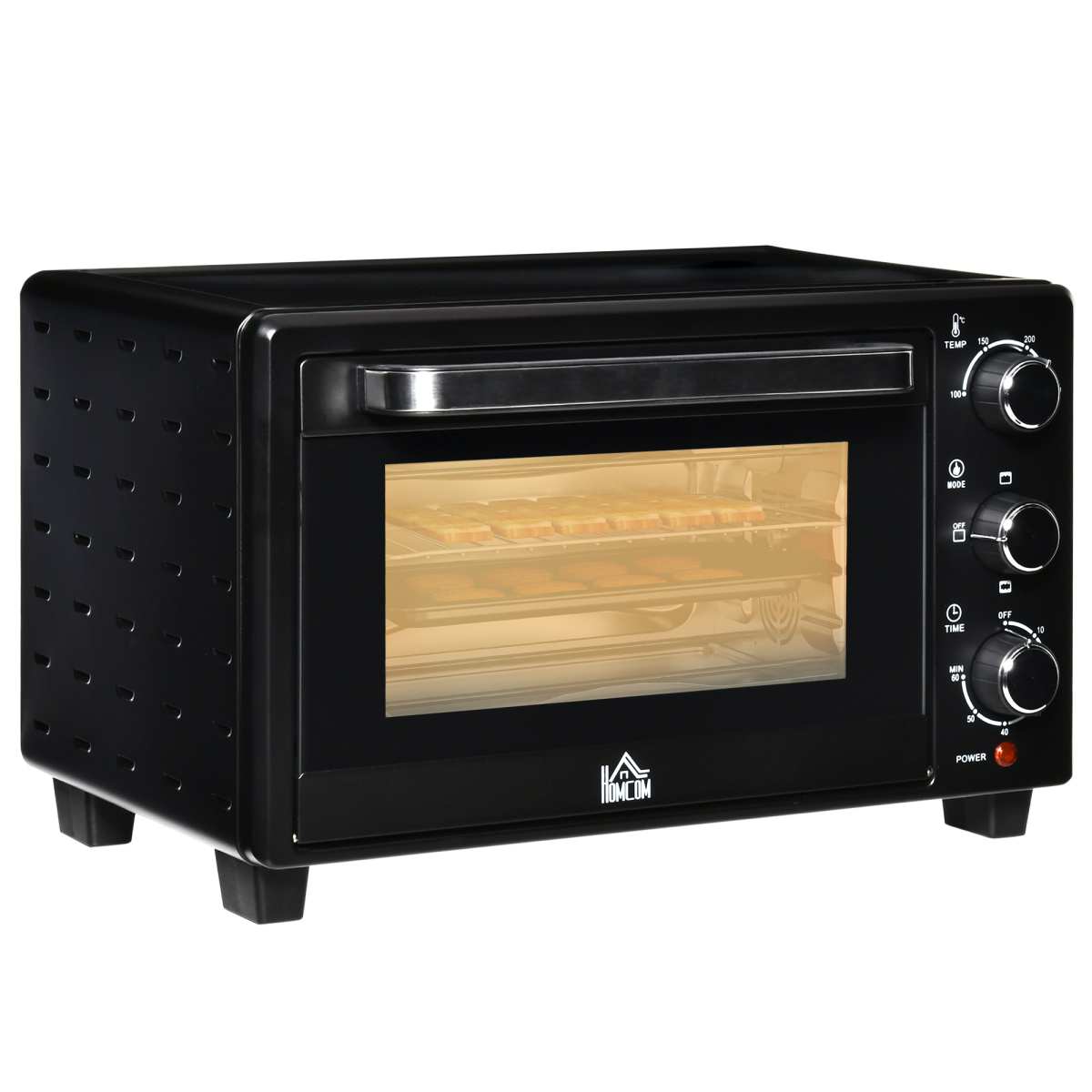 Mini Oven 21L 1400W, Grill Toaster Timer, 0-60min, Tray & Wire Rack