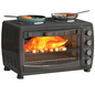 HOMCOM 36L Toaster Oven 2 Hot Plates 2600W Grill Roast Bake with Timer Black UK