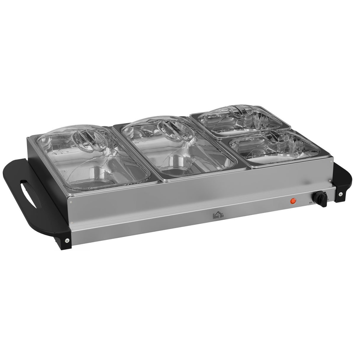 HOMCOM 4 Tray Electric Food Warmer Buffet Server Adjustable Temp 58-85°C 300W