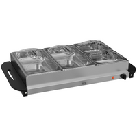HOMCOM 4 Tray Electric Food Warmer Buffet Server Adjustable Temp 58-85°C 300W