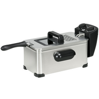 HOMCOM 3L Deep Fat Fryer 2000W Adjustable Thermostat 60min Timer Glass Lid