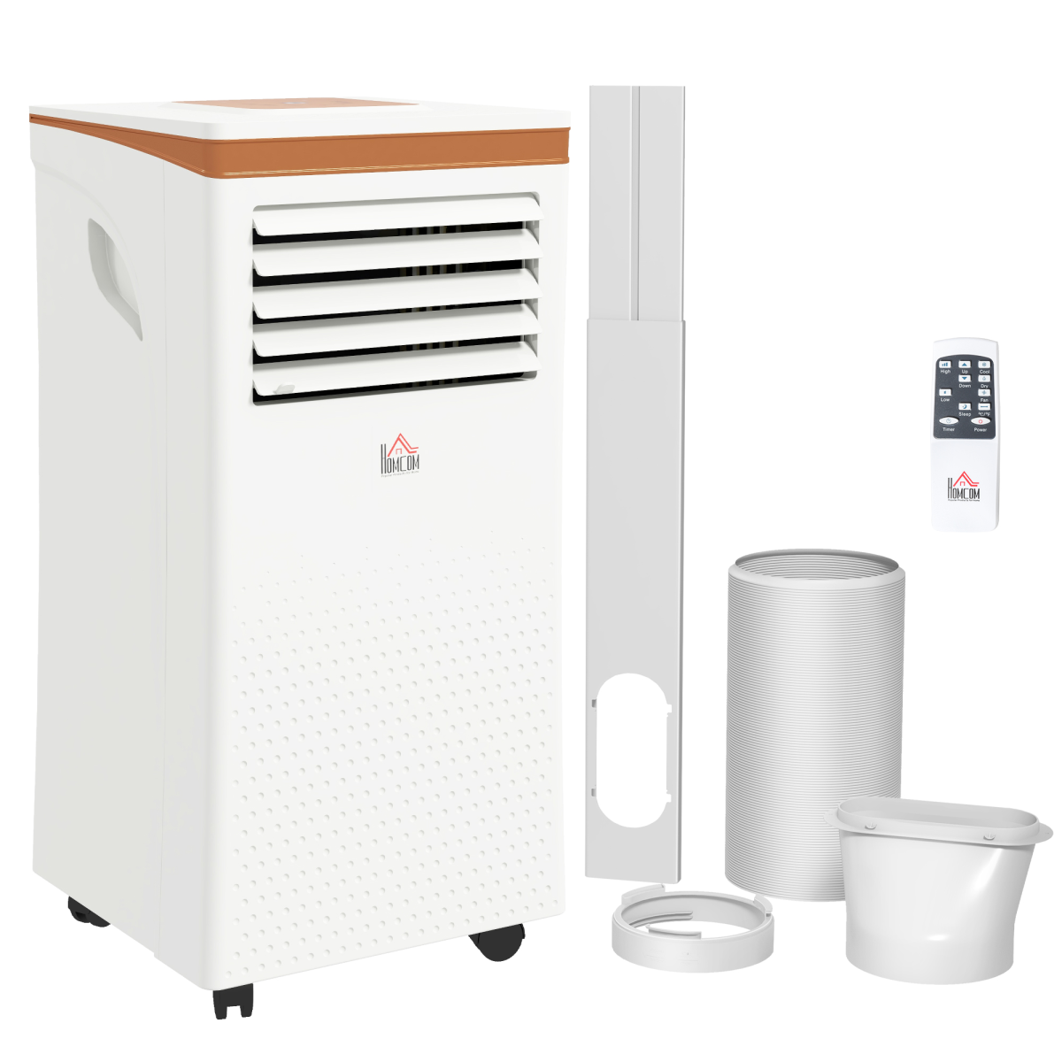 HOMCOM 9000BTU Portable Air Conditioner R290 4 Modes Timer LED Remote Wheels