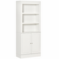 White Kitchen Cupboard Sideboard with 6-Tier Shelving, Double Door Storage