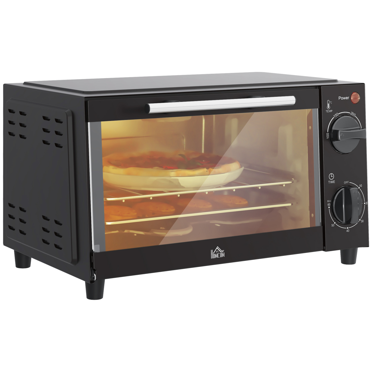 Mini Oven 9L Toaster Oven 750W Countertop Electric Grill 100-230°C Timer