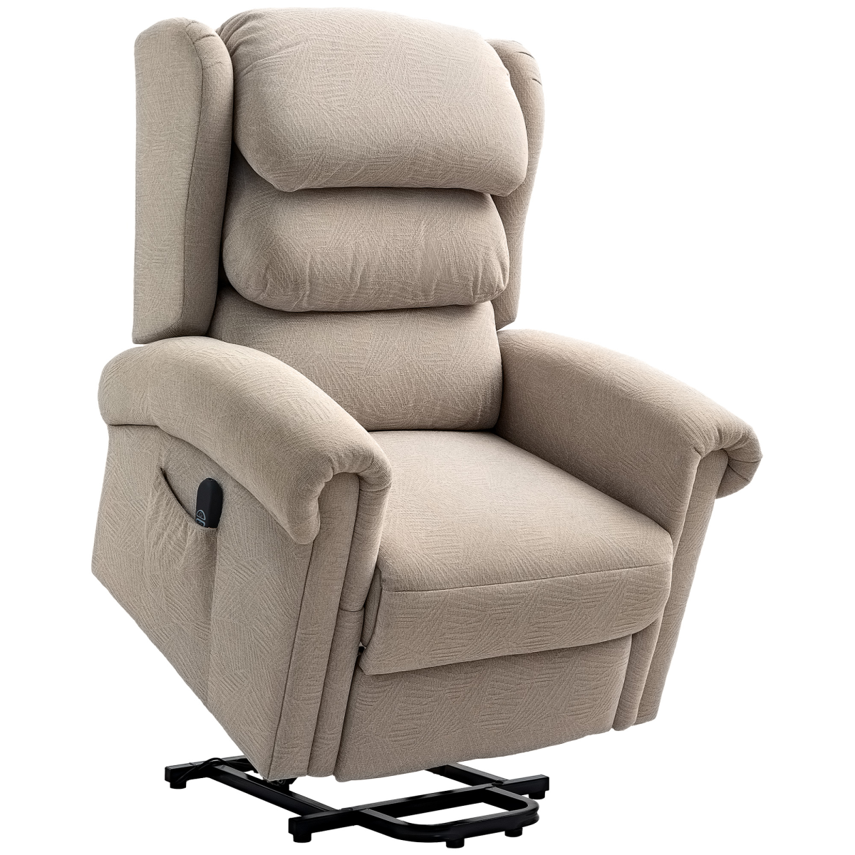 HOMCOM Power Lift Recliner Chair Elderly Remote Control Khaki 150° 135kg