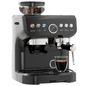 15 Bar Espresso Coffee Machine Black w/ Integrated Bean Grinder & Steam Wand