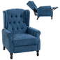 HOMCOM Manual Reclining Armchair Recliner with Footrest Royal Blue