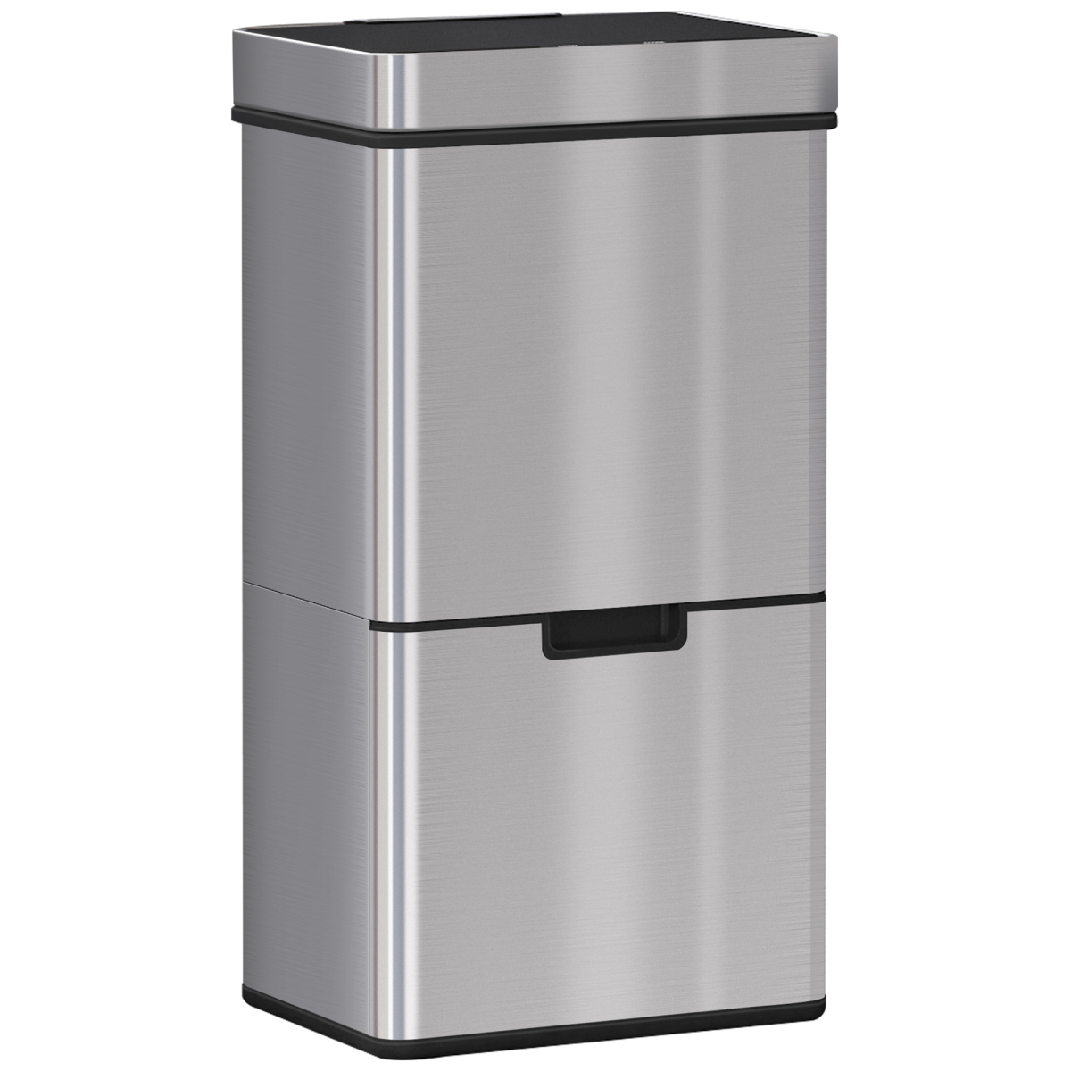 HOMCOM Motion Sensor Rubbish Bin 72L 3 Compartments Stainless Steel Look Lid