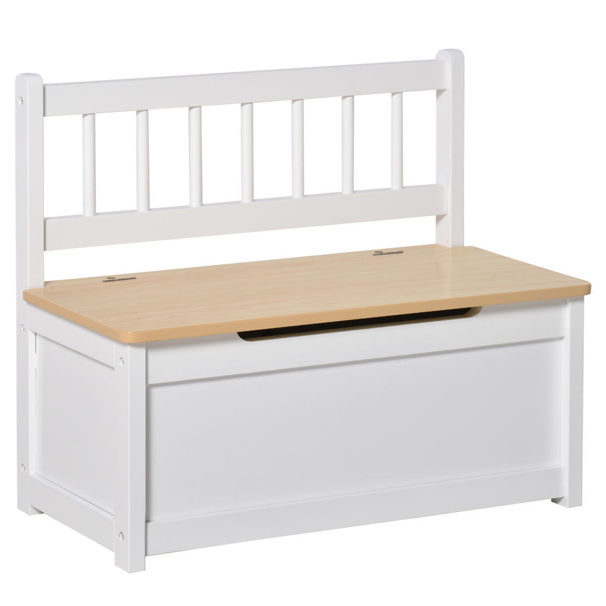 2 In 1 Wooden Toy Box, Kids Seat Bench Storage Chest, 60 x 30 x 50cm