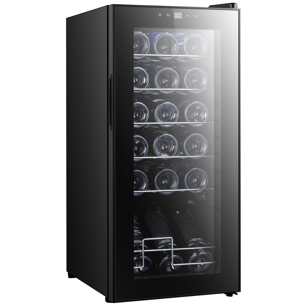 HOMCOM 50L Wine Cooler Fridge 18 Bottles Undercounter Glass Door LED 41dB