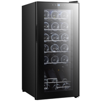 HOMCOM 50L Wine Cooler Fridge 18 Bottles Undercounter Glass Door LED 41dB