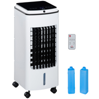 HOMCOM 3-in-1 Portable Air Cooler 4L Tank 7.5H Timer Remote White 25㎡