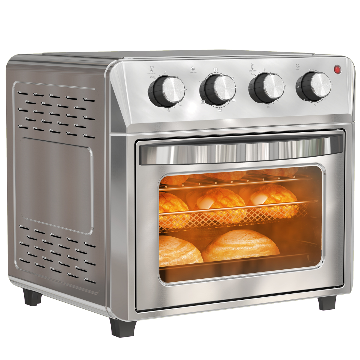 HOMCOM 24L Air Fryer Oven 1600W 90-230°C Grill Bake Roast Compact 7 Modes