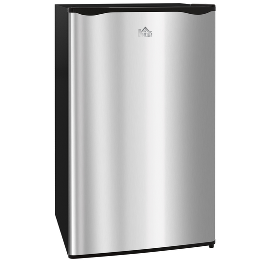 HOMCOM 91L Freestanding Under-Counter Mini Fridge w/ Salad Drawer, Silver
