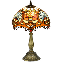 HOMCOM Stained Glass Table Lamp Antique Sunflower E27 Bulb Not Included 48cm